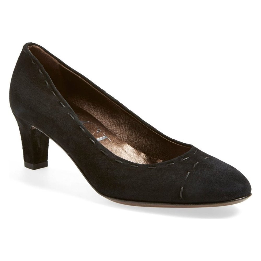 AGL Attilio Giusti Leombruni Round Toe Suede Pumps Shoes 7 - Picture 3 of 10